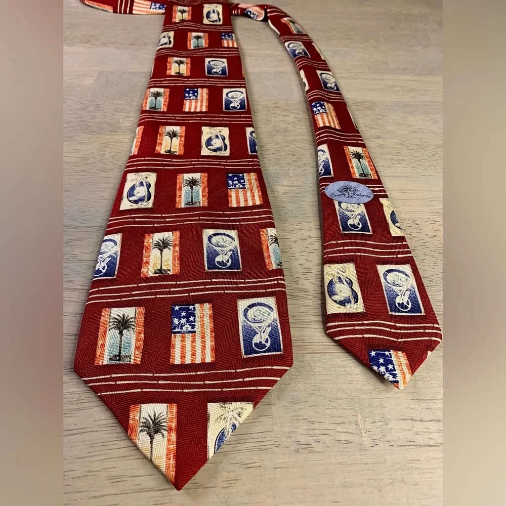 TOMMY BAHAMA  MEN'S  TIE ‎ 100%  SILK 57” long